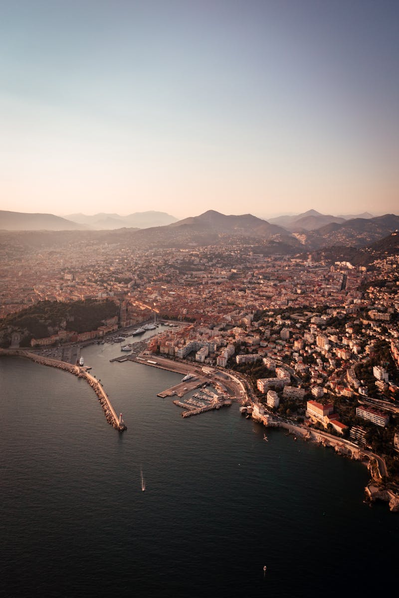 Aerial View of the Old Port in Marseille, France